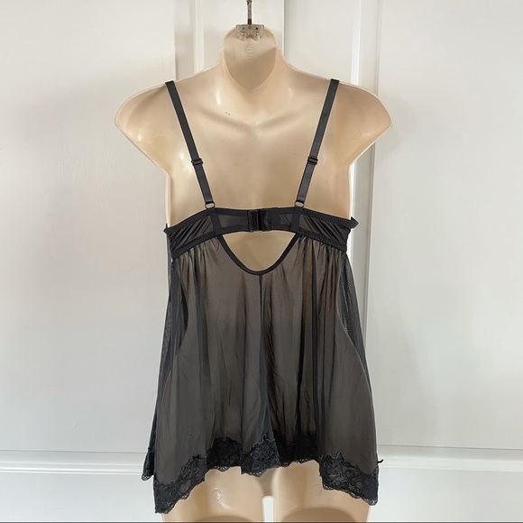 NWT SEXY BLACK SHEER BABYDOLL LACE LINGERIE - Picture 6 of 10